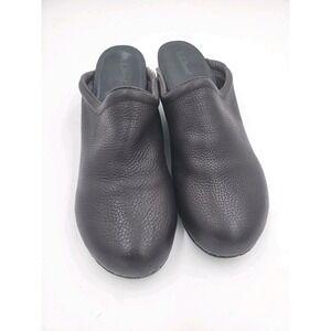 LL Bean Womens Brown Leather Casual Clog Shoes Slip On Round Toe Size 10M